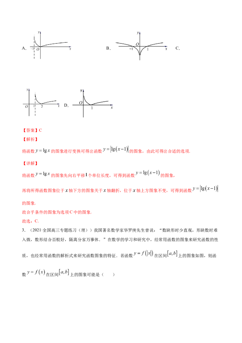 专题3.7函数的图象2022年高考数学一轮复习讲练测（新教材新高考）（练）解析版_02高考数学_新高考复习资料_2022年新高考资料_2022年高考数学一轮复习讲练测（新教材新高考）8.21更新