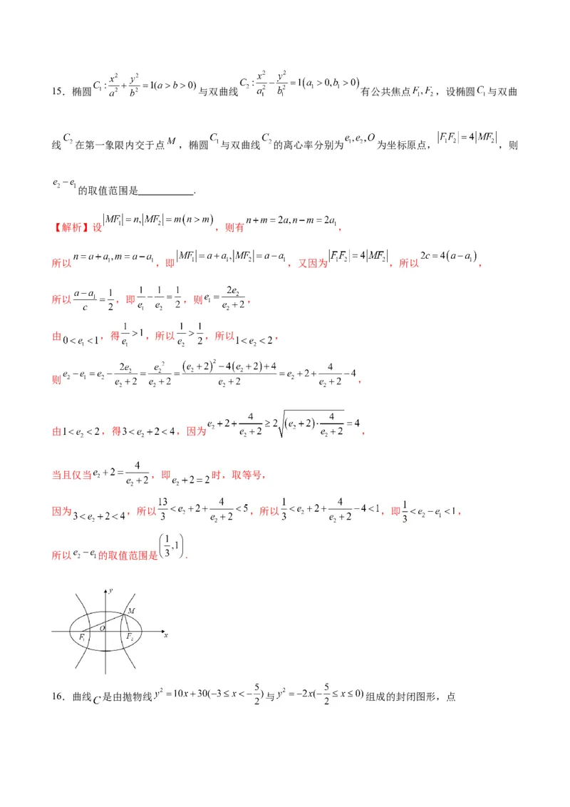 专题28圆锥曲线中的范围和最值问题(解析版)_02高考数学_2024年新高考资料_3.2024专项复习_2024年新高考数学之圆锥曲线专项重难点突破练（新高考专用）