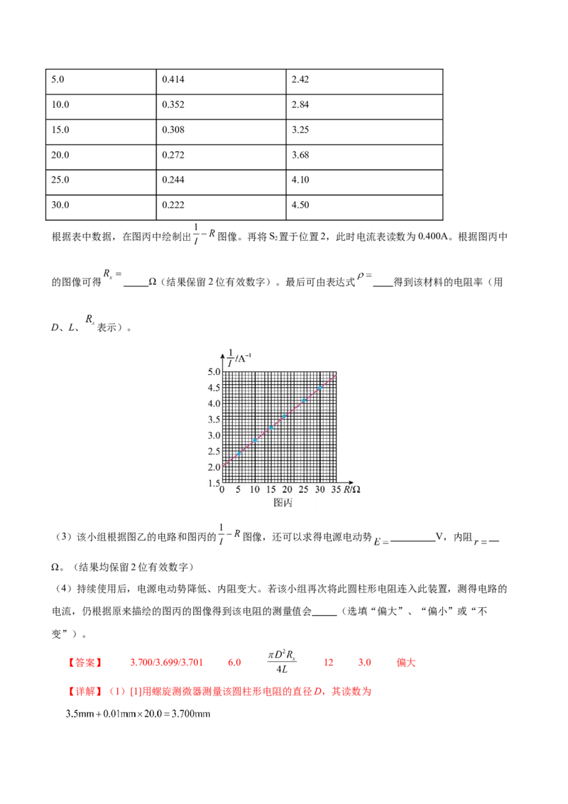 专题20电学实验（练习）（解析版）_03高考英语_2025年新高考资料_二轮复习_01高考语文等多个文件_上好课2025年高考物理二轮复习讲练测（新高考通用）
