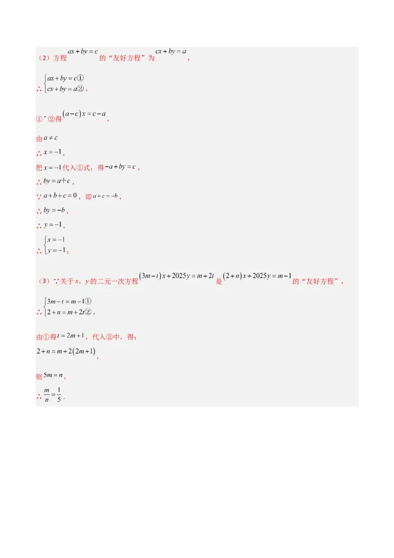 专题13二元一次方程组特殊解的五类综合题型（压轴题专项训练）（教师版）_北师大初中数学_8上-北师大版初中数学_初中数学北师大8上-2025秋季新版_第二套推荐25_08专项讲练