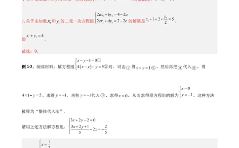 专题13二元一次方程组特殊解的五类综合题型（压轴题专项训练）（教师版）_北师大初中数学_8上-北师大版初中数学_初中数学北师大8上-2025秋季新版_第二套推荐25_08专项讲练