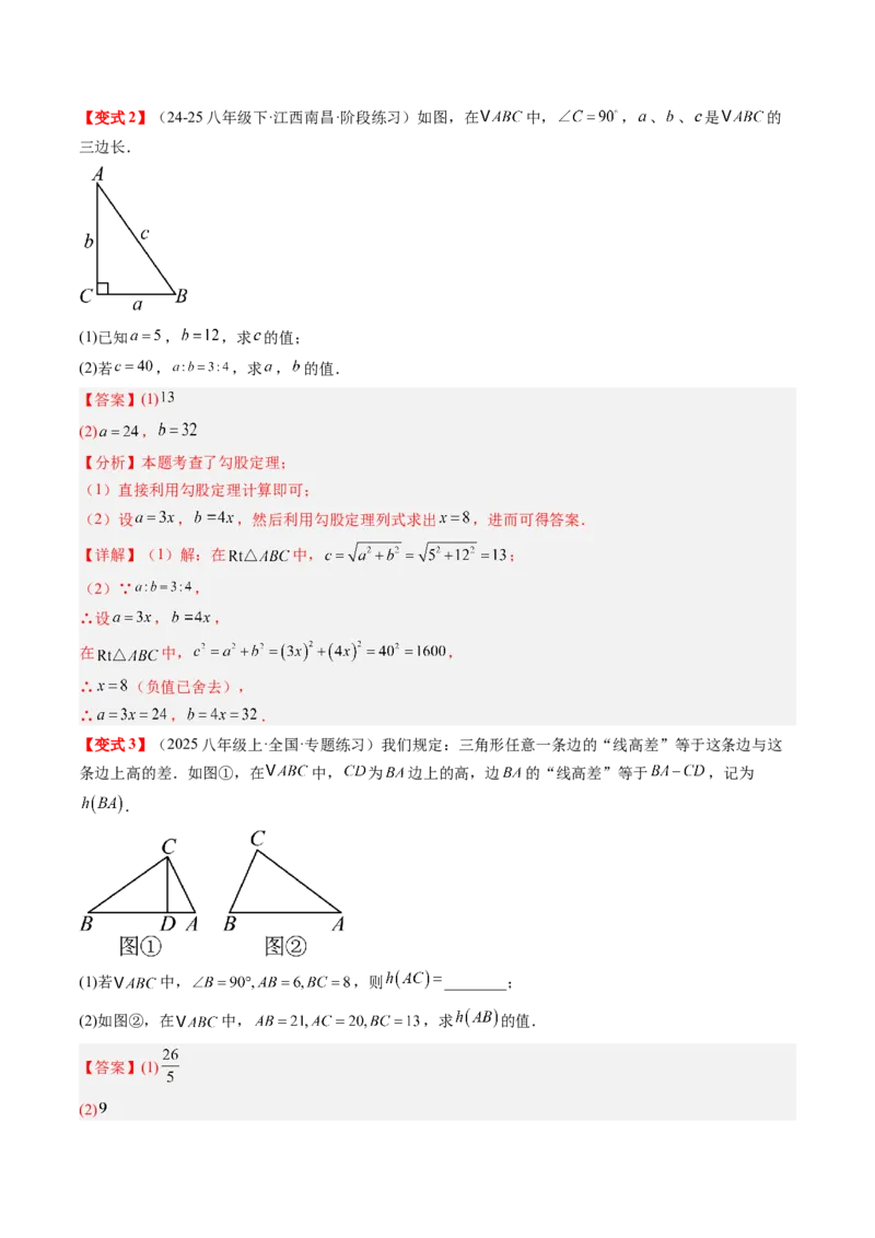 专题1.4第一章复习勾股定理（4大考点10大题型强化训练）（高效培优讲义）（教师版）_北师大初中数学_8上-北师大版初中数学_初中数学北师大8上-2025秋季新版_第二套推荐25