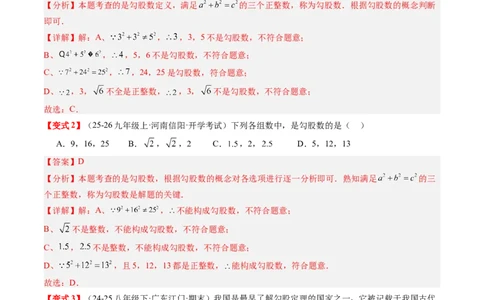 专题1.4第一章复习勾股定理（4大考点10大题型强化训练）（高效培优讲义）（教师版）_北师大初中数学_8上-北师大版初中数学_初中数学北师大8上-2025秋季新版_第二套推荐25
