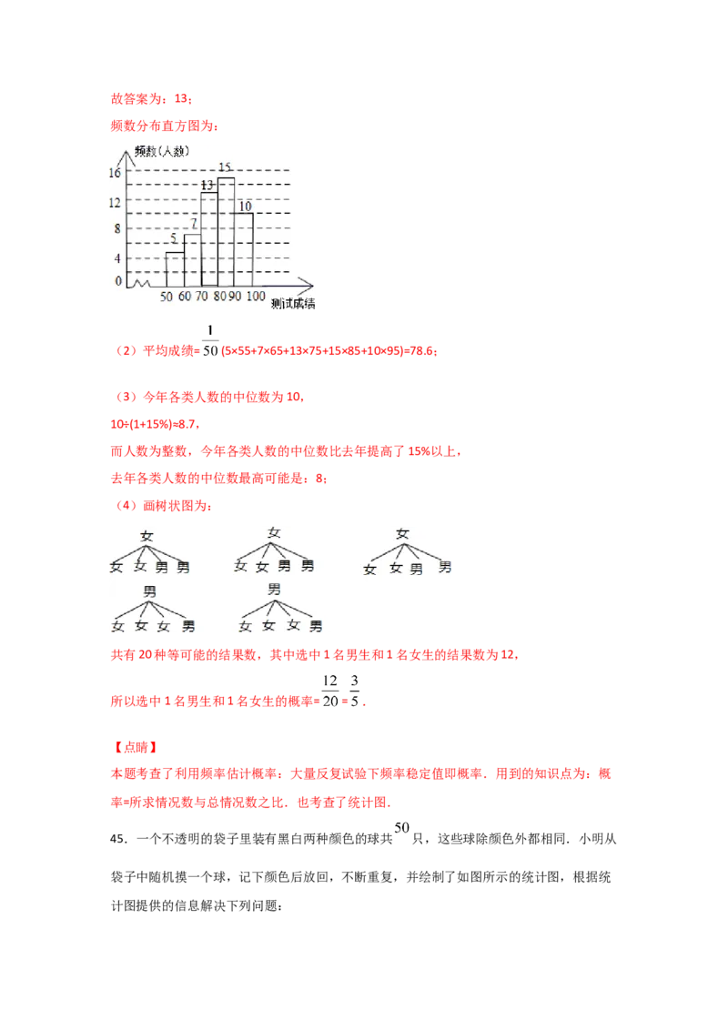 专题20用频率估计概率(基础题型)(解析版)_北师大初中数学_9上-北师大版初中数学_06专项讲练_满分攻略2022-2023学年九年级数学上册《基础题型+重难题型》高分突破系列（北师大版）