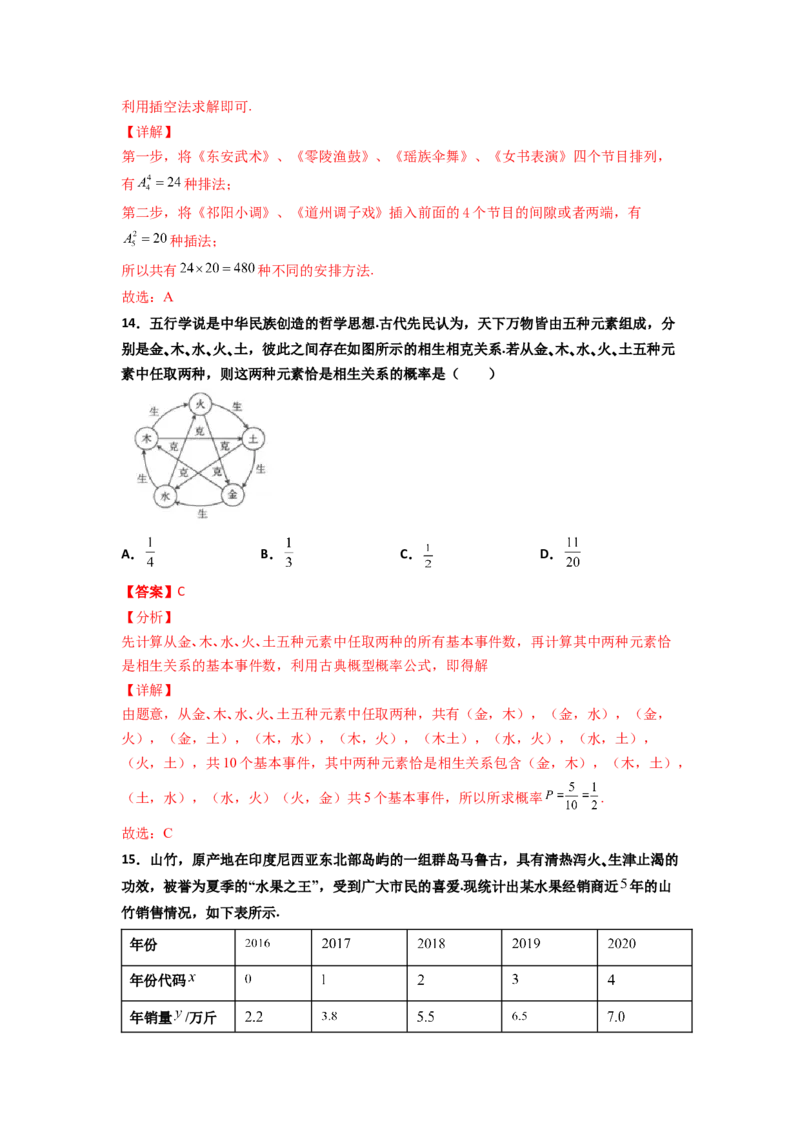专题21排列组合与概率必刷小题100题(解析版)_02高考数学_新高考复习资料_2022年新高考资料_千题百练2022高考数学