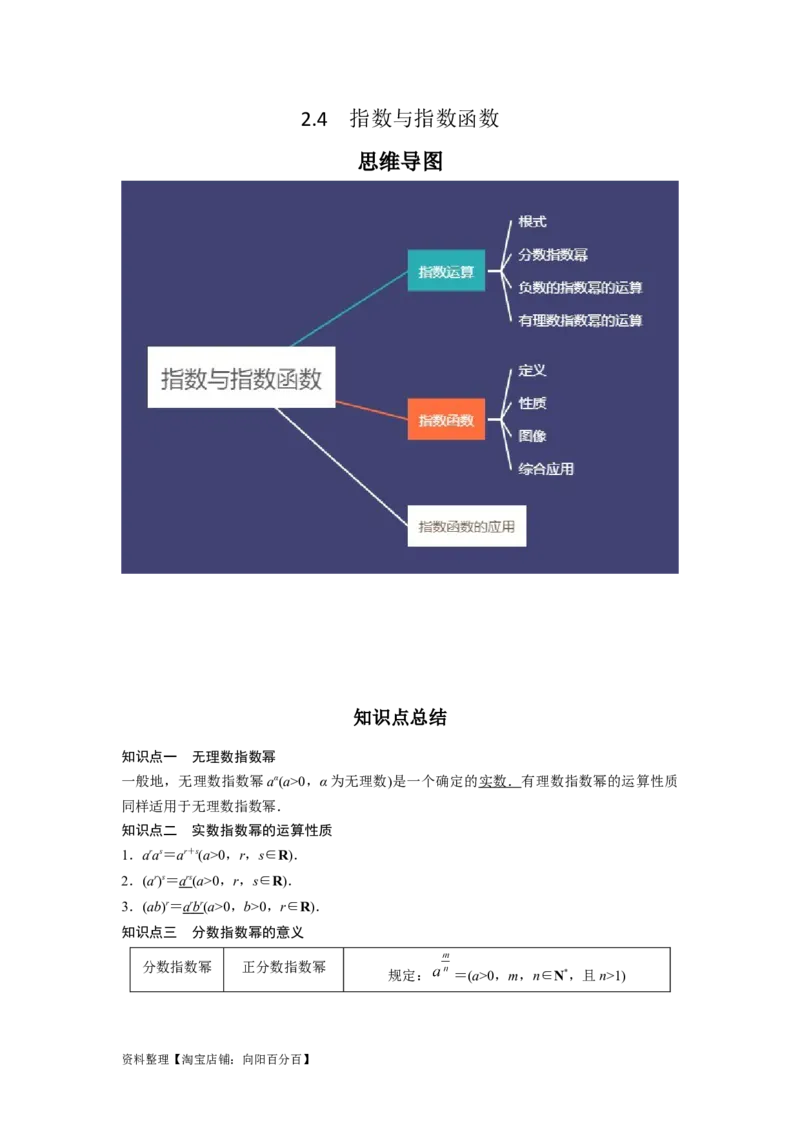 专题2.4指数与指数函数（解析版）_02高考数学_新高考复习资料_2024年新高考资料_一轮复习资料_2024年高考数学一轮复习《考点&bull;题型&bull;技巧》精讲与精练高分突破系列（新高考专用）