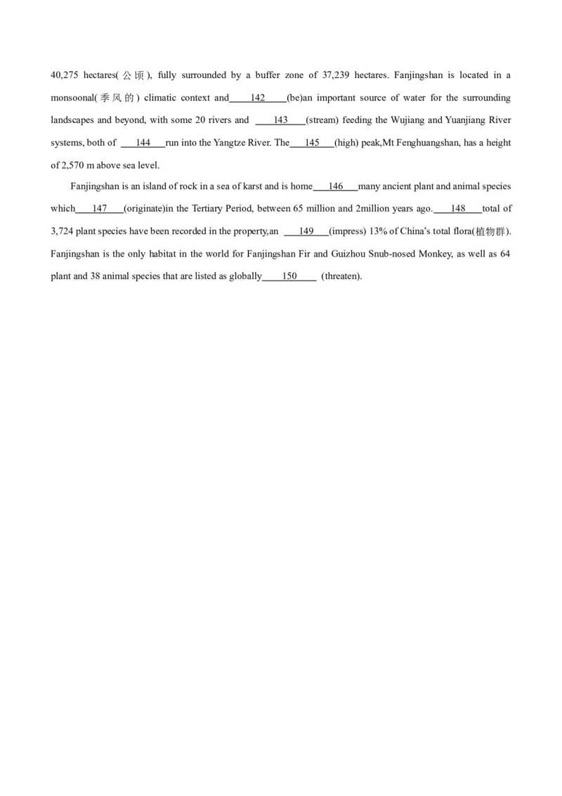 专题28语法填空高频话题(地理环境与环境保护)-2024年新高考英语一轮复习练小题刷大题提能力（原卷版）_03高考英语_新高考复习资料_2024年新高考资料_一轮复习资料_第二部分刷大题