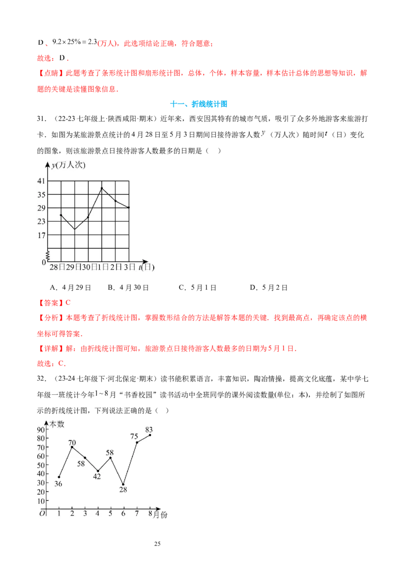 专题10数据的表示法21考点复习指南（讲+练）（解析版）_北师大初中数学_7上-北师大版初中数学_7上-初中数学北师大（2024新版）持续更新_05讲义练习