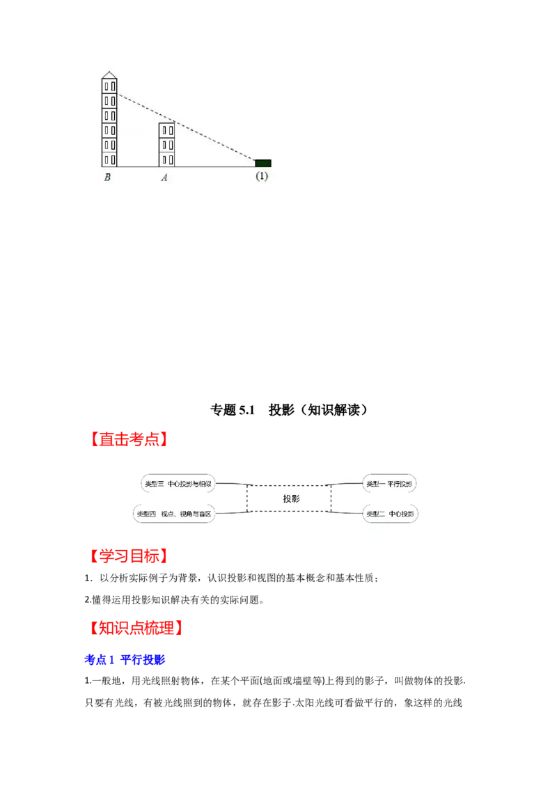 专题5.1投影（知识解读）-2022-2023学年九年级数学上册《同步考点解读&bull;专题训练》（北师大版）_北师大初中数学_9上-北师大版初中数学_06专项讲练