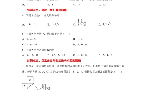 专题1.2探索勾股定理（专项练习）-2021-2022学年八年级数学上册基础知识专项讲练（北师大版）_北师大初中数学_8上-北师大版初中数学_旧版_06专项讲练