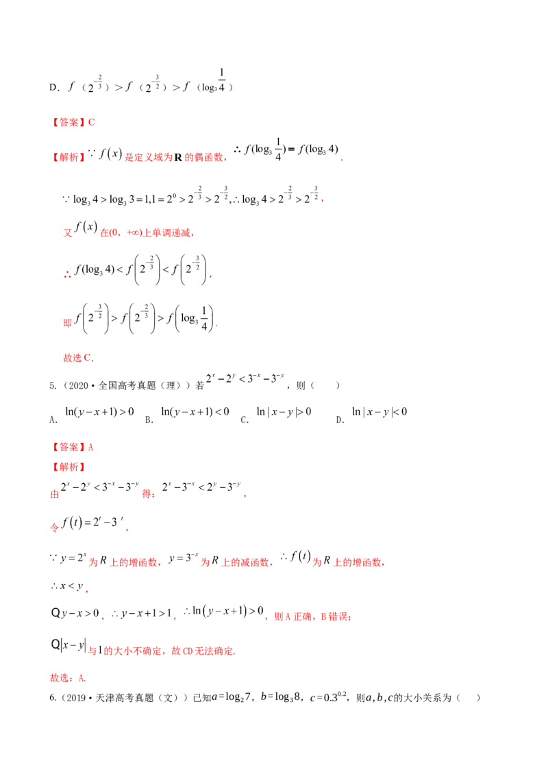 专题3.6对数与对数函数2022年高考数学一轮复习讲练测（新教材新高考）（练）解析版_02高考数学_新高考复习资料_2022年新高考资料