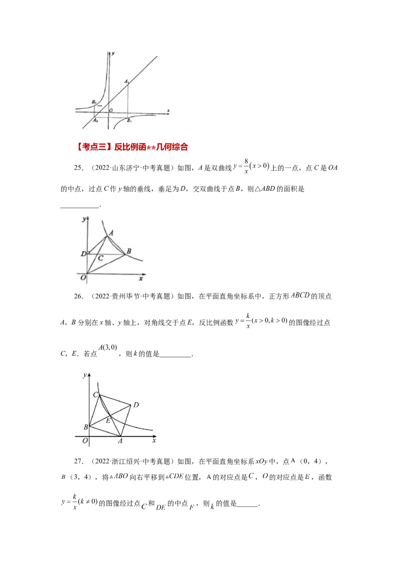 专题6.31《反比例函数》中考常考考点专题（2）（巩固篇）（专项练习）-2022-2023学年九年级数学上册基础知识专项讲练（北师大版）_北师大初中数学_9上-北师大版初中数学_06专项讲练