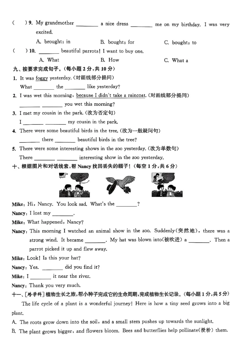 1_六上试卷(1)_25秋小学《拔尖特训》多版本合集_3-6年级英语上册译林25秋《拔尖特训》_25秋《拔尖特训》六上译林(1)