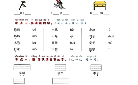 11.2一年级语文汉语拼音考_小学1-6年级常用的上册资源汇总_一年级上册资料