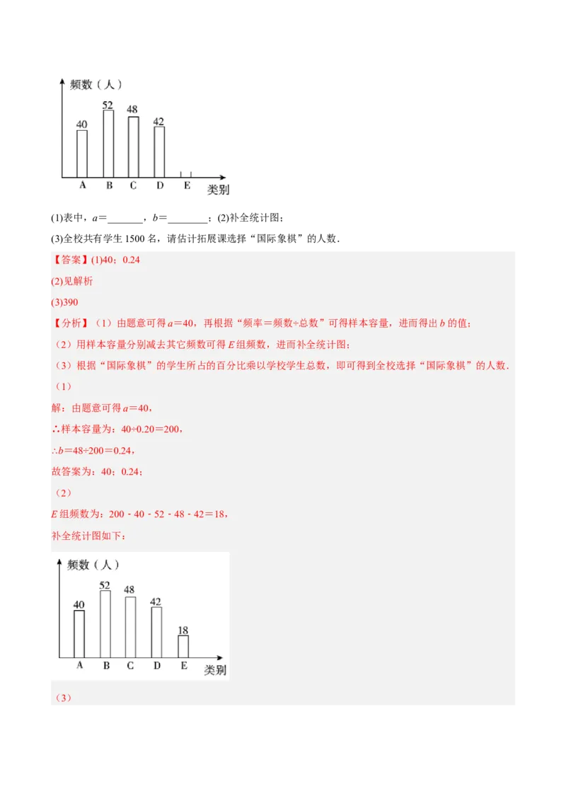 专题15数据的收集与整理重难点题型15个（解析版）_北师大初中数学_7上-北师大版初中数学_7上-初中数学北师大（旧版）赠送_06专项讲练