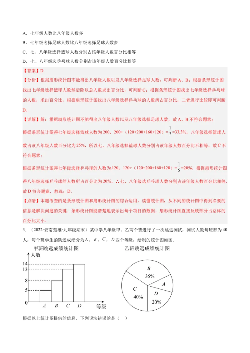 专题15数据的收集与整理重难点题型15个（解析版）_北师大初中数学_7上-北师大版初中数学_7上-初中数学北师大（旧版）赠送_06专项讲练