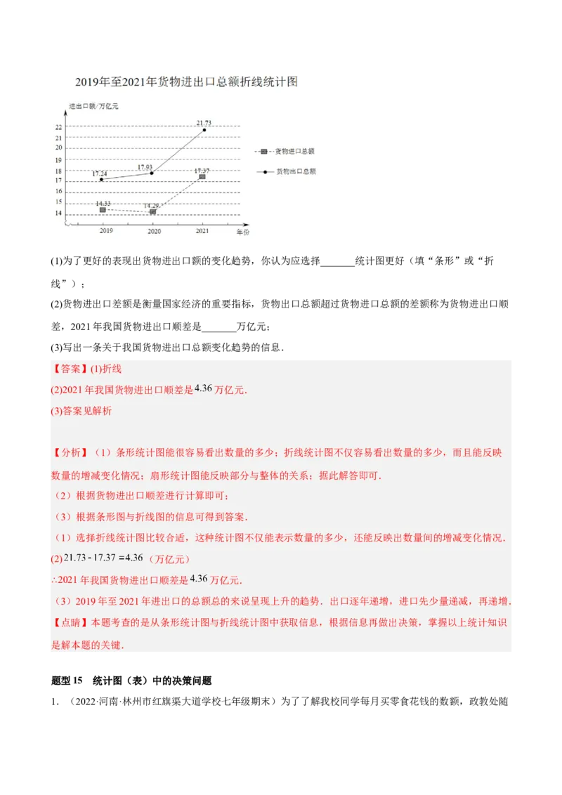 专题15数据的收集与整理重难点题型15个（解析版）_北师大初中数学_7上-北师大版初中数学_7上-初中数学北师大（旧版）赠送_06专项讲练