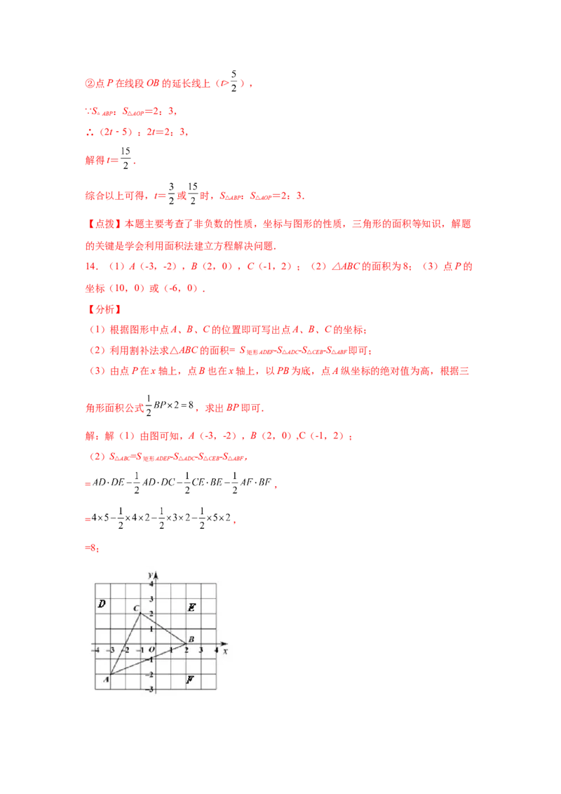 专题3.14平面直角坐标系背景下的面积问题（专项练习）-2021-2022学年八年级数学上册基础知识专项讲练（北师大版）_北师大初中数学_8上-北师大版初中数学_旧版_06专项讲练