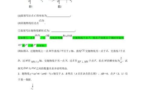 专题10二次函数中的特殊角问题（原卷版）_北师大初中数学_9下-北师大版初中数学_06专项讲练_微专题2022-2023学年九年级数学下册常考点微专题提分精练（北师大版）
