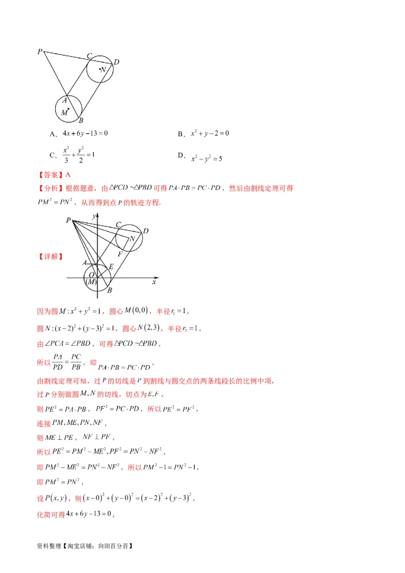 专题32提升专题求曲线的轨迹方程（教师版）_02高考数学_通用版（老高考）复习资料_2024年复习资料_完备战2024年高考数学一轮复习考点帮（全国通用）_核心考点讲练