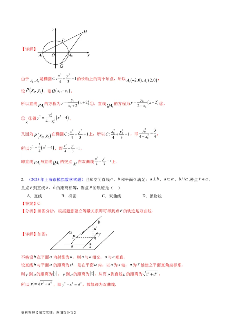 专题32提升专题求曲线的轨迹方程（教师版）_02高考数学_通用版（老高考）复习资料_2024年复习资料_完备战2024年高考数学一轮复习考点帮（全国通用）_核心考点讲练