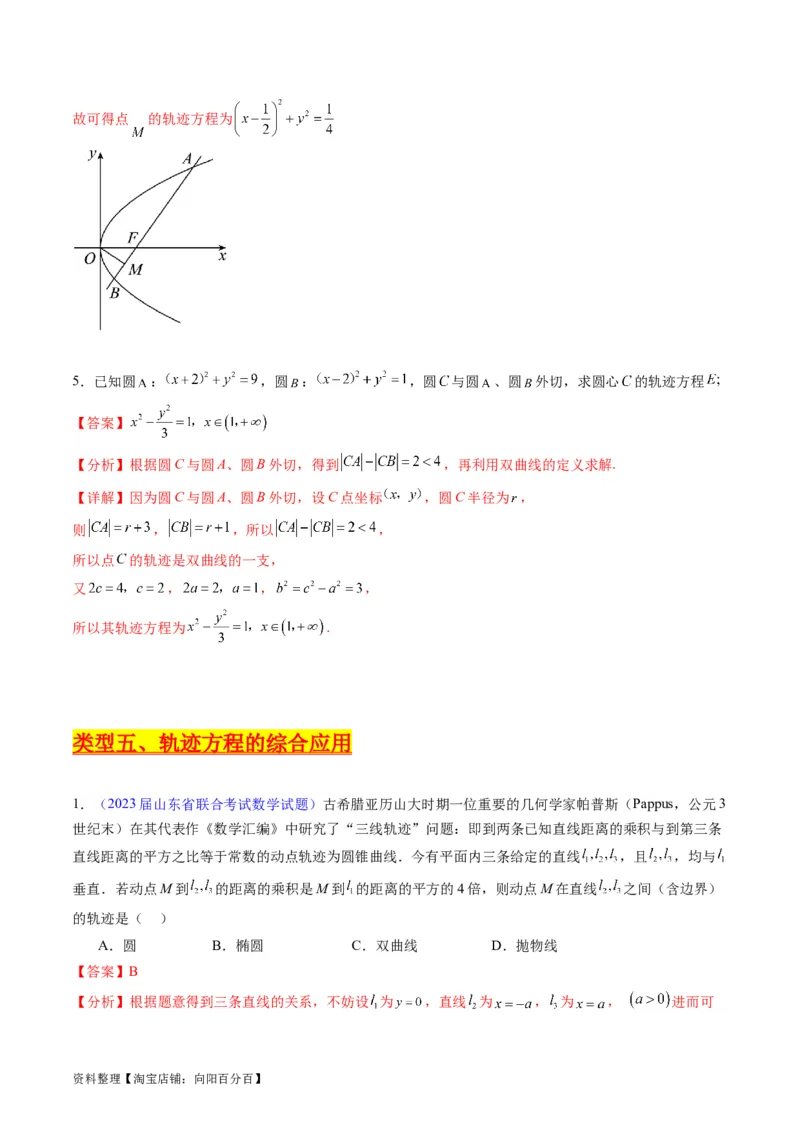 专题32提升专题求曲线的轨迹方程（教师版）_02高考数学_通用版（老高考）复习资料_2024年复习资料_完备战2024年高考数学一轮复习考点帮（全国通用）_核心考点讲练