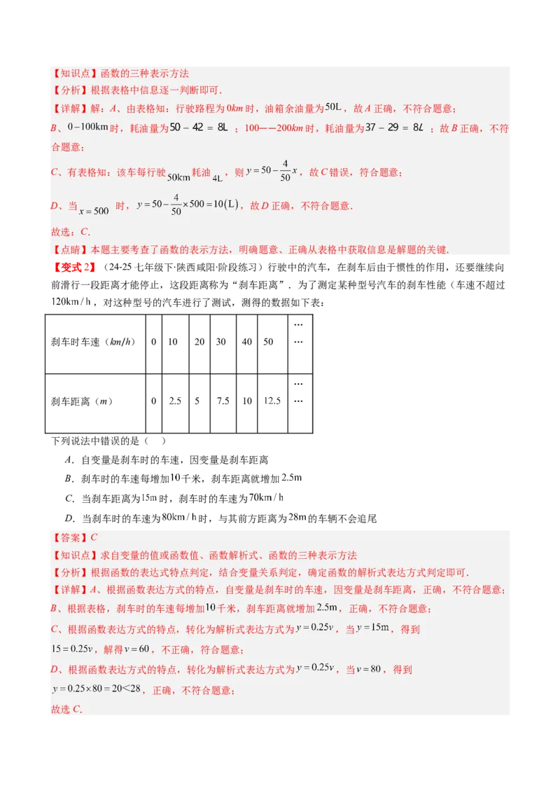 专题4.1函数（高效培优讲义）（教师版）(1)_北师大初中数学_8上-北师大版初中数学_初中数学北师大8上-2025秋季新版_第二套推荐25_08专项讲练_北师大版2025秋培优专项讲义（更新中）