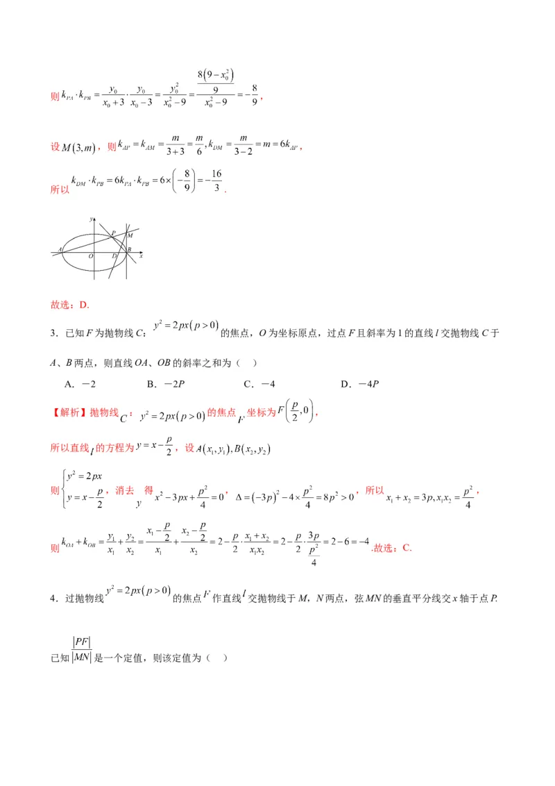 专题30圆锥曲线中的定值问题(解析版)_02高考数学_2024年新高考资料_3.2024专项复习_2024年新高考数学之圆锥曲线专项重难点突破练（新高考专用）
