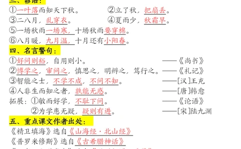 1226四年级上册语文期末高频考点(1)_小学1-6年级常用的上册资源汇总_四年级上册资料(1)