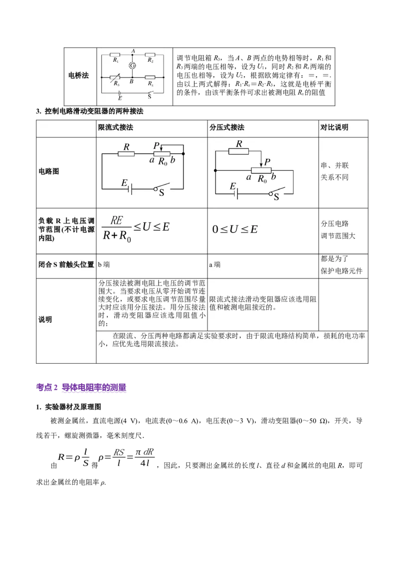 专题20电学实验（讲义）（原卷版）_03高考英语_2025年新高考资料_二轮复习_01高考语文等多个文件_上好课2025年高考物理二轮复习讲练测（新高考通用）