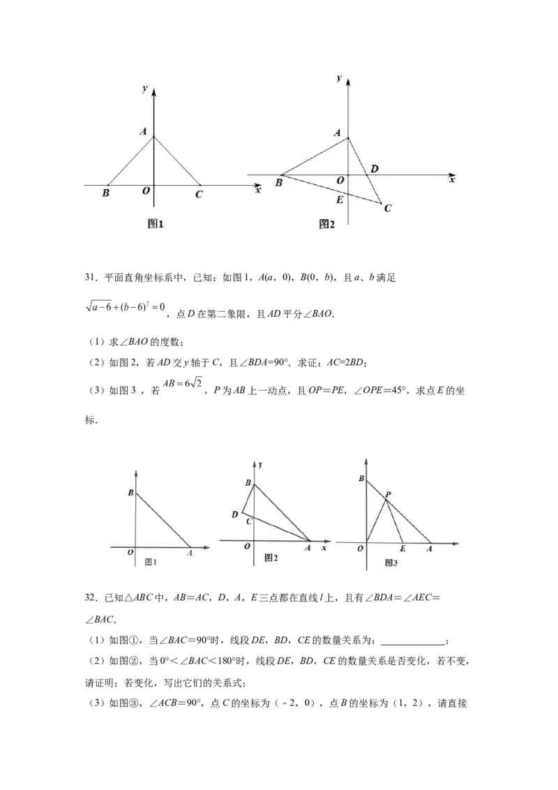 专题3.16平面直角坐标系背景下的几何问题（专项练习）-2021-2022学年八年级数学上册基础知识专项讲练（北师大版）_北师大初中数学_8上-北师大版初中数学_旧版_06专项讲练