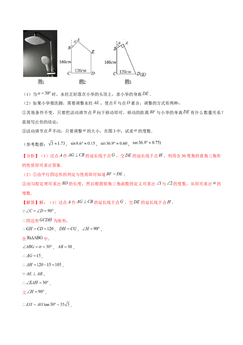 专题1.8解直角三角形的应用实际问题大题专练（重难点培优）-九年级数学下册尖子生同步培优题典（解析版）北师大版_北师大初中数学_9下-北师大版初中数学_05习题试卷_1课时练习
