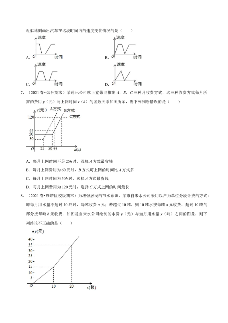 专题3.3用图象表示的变量间关系-七年级数学下册尖子生同步培优题典（原卷版）北师大版_北师大初中数学_7下-北师大版初中数学_7下-初中数学北师大版（旧版）赠送_05习题试卷