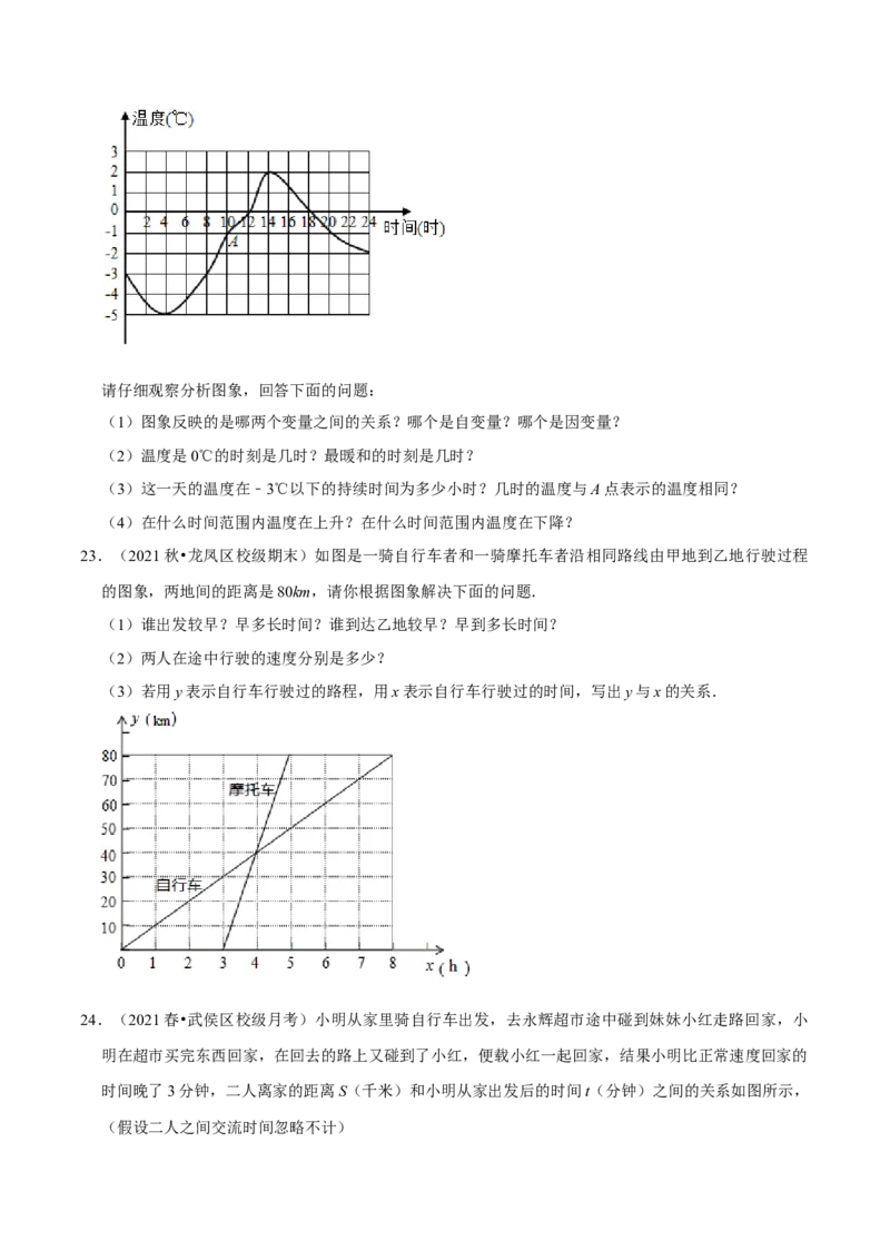 专题3.3用图象表示的变量间关系-七年级数学下册尖子生同步培优题典（原卷版）北师大版_北师大初中数学_7下-北师大版初中数学_7下-初中数学北师大版（旧版）赠送_05习题试卷