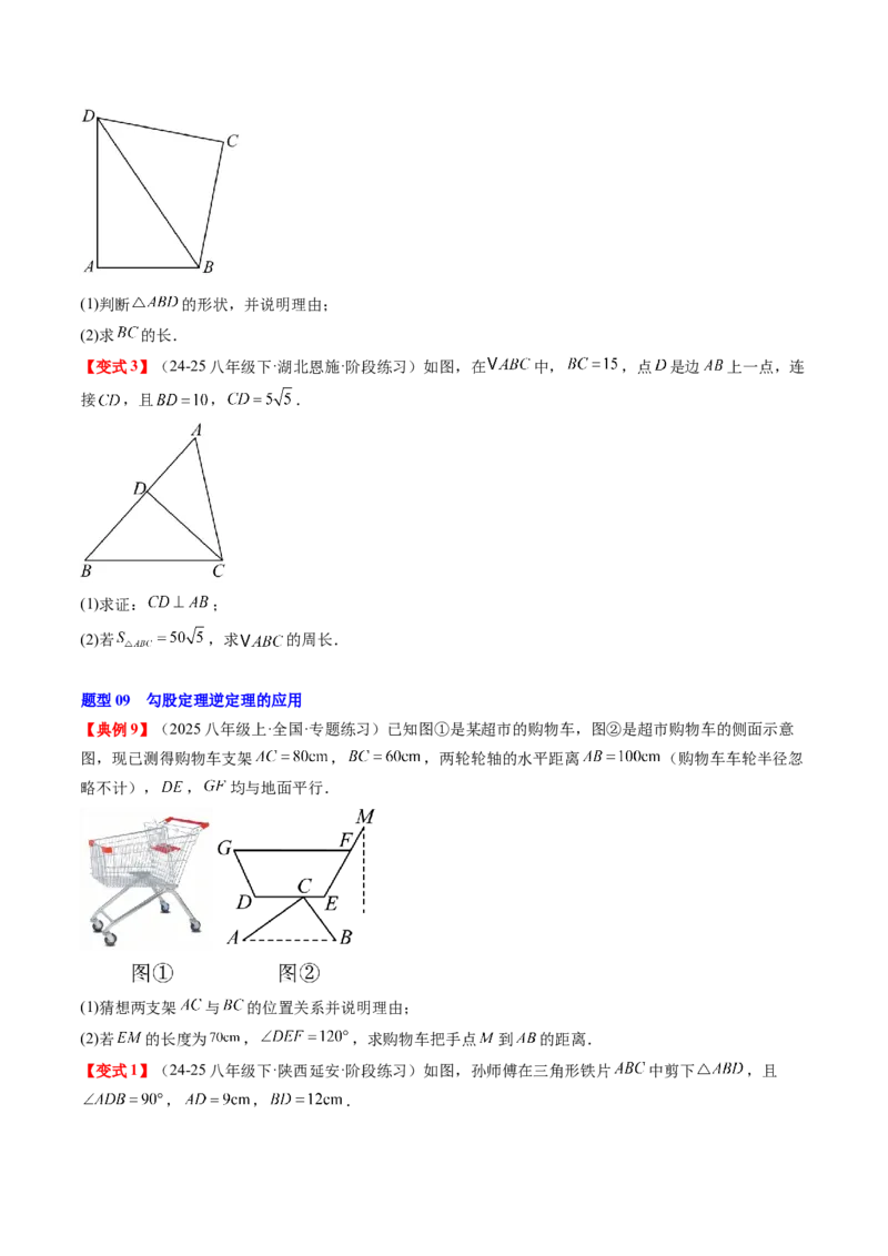 专题1.4第一章复习勾股定理（4大考点10大题型强化训练）（高效培优讲义）（学生版）_北师大初中数学_8上-北师大版初中数学_初中数学北师大8上-2025秋季新版_第二套推荐25