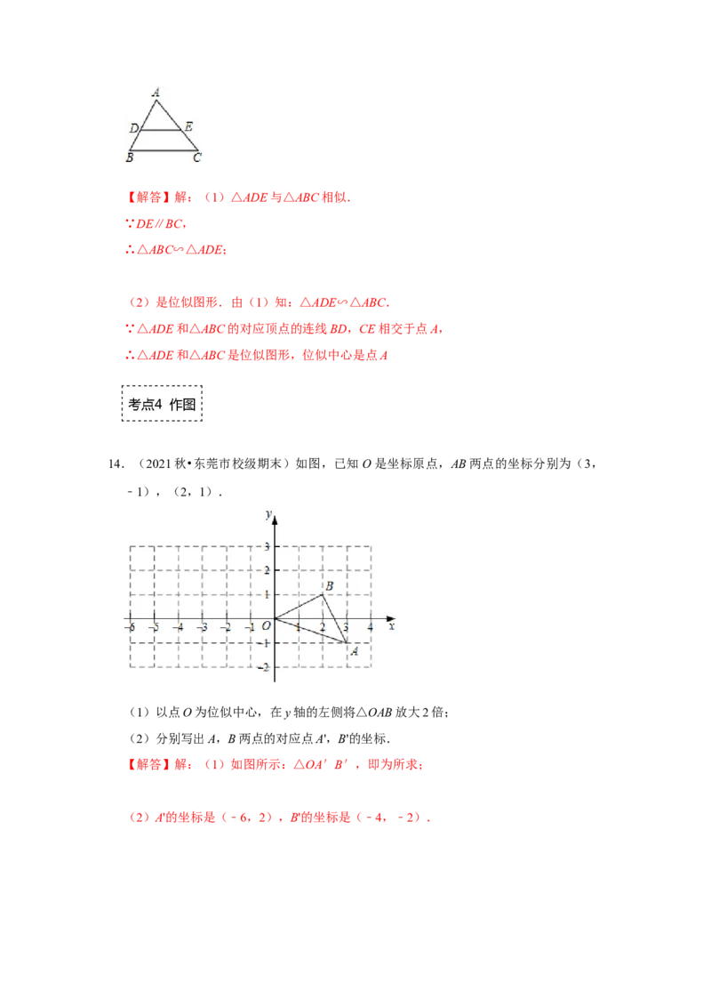 专题4.3图形的位似（专项训练）-2022-2023学年九年级数学上册《同步考点解读&bull;专题训练》（北师大版）_北师大初中数学_9上-北师大版初中数学_06专项讲练