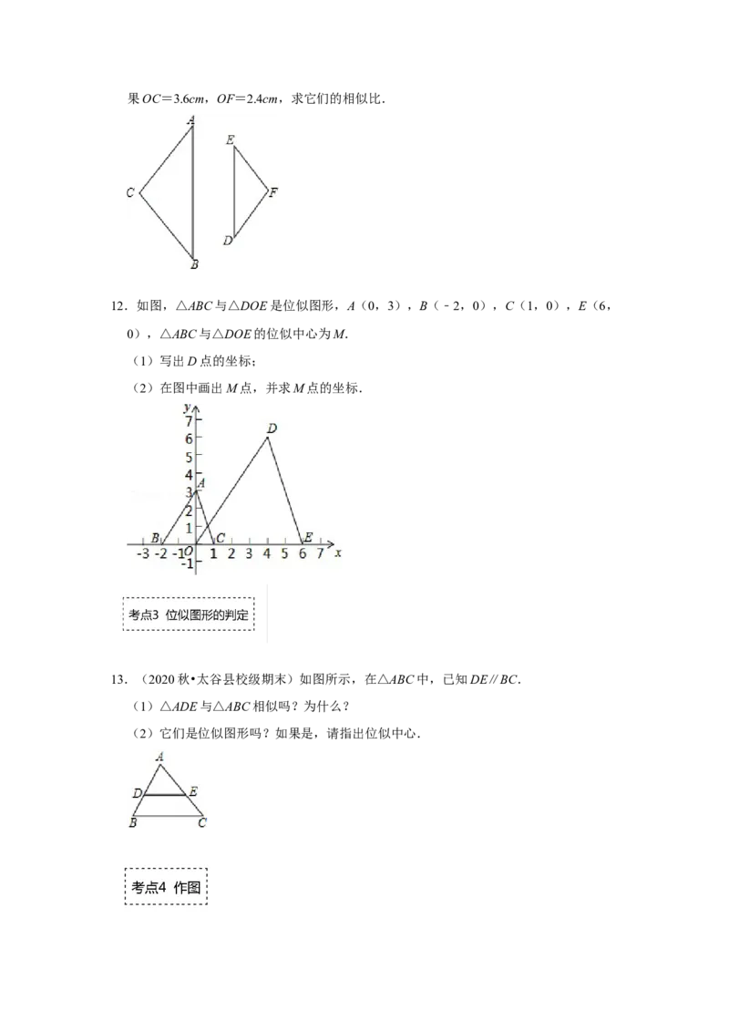 专题4.3图形的位似（专项训练）-2022-2023学年九年级数学上册《同步考点解读&bull;专题训练》（北师大版）_北师大初中数学_9上-北师大版初中数学_06专项讲练