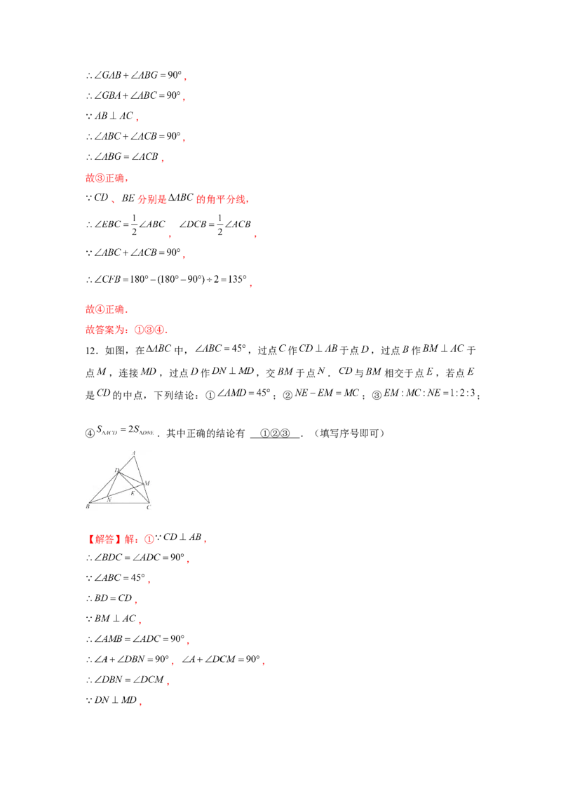 专题4.7多结论问题（解析版）_北师大初中数学_7下-北师大版初中数学_7下-初中数学北师大版（旧版）赠送_06专项讲练_七年级数学下册单元题型精练（基础题型+强化题型）（北师大版）