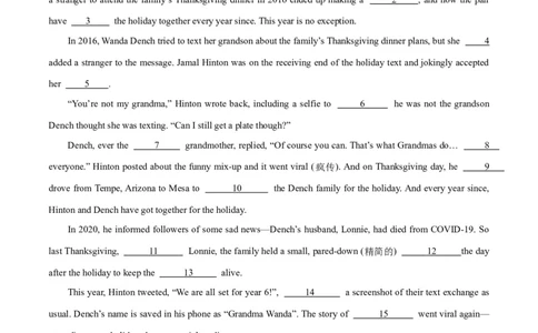 专题25完形填空记叙文-2024年新高考英语一轮复习练小题刷大题提能力（解析版）_03高考英语_新高考复习资料_2024年新高考资料_一轮复习资料_第二部分刷大题_阅读+完形填空+语法填空