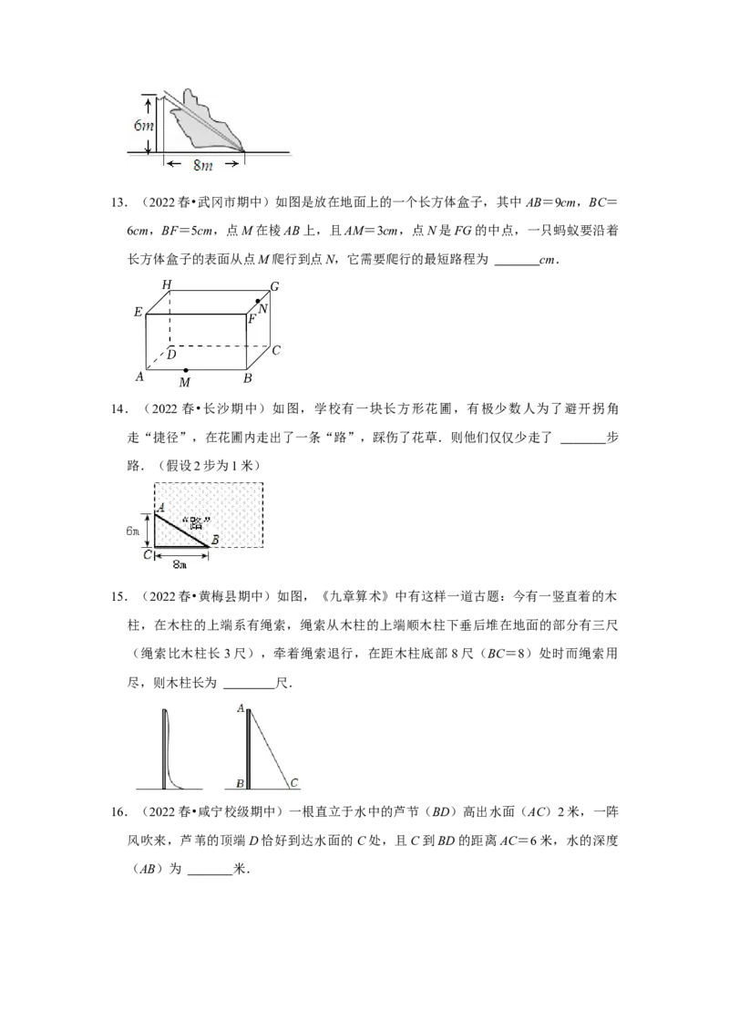 专题1.3勾股定理的应用（能力提升）-2022-2023学年八年级数学上册《同步考点解读&bull;专题训练》（北师大版）_北师大初中数学_8上-北师大版初中数学_旧版_06专项讲练