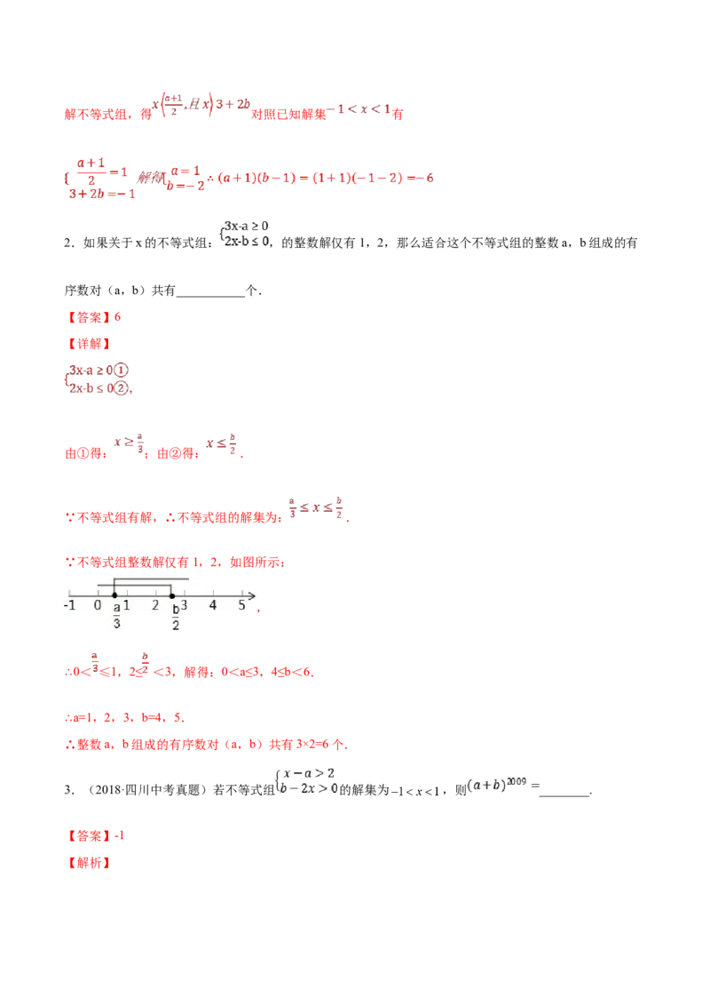 专题2.4含参不等式、分式方程-八年级数学下学期期末复习宝典（北师大版）（解析版）_北师大初中数学_8下-北师大版初中数学_旧版-可参考_06专项讲练