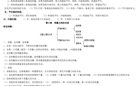 北师大版七年级下数学知识点总结2_北师大初中数学_7下-北师大版初中数学_7下-初中数学北师大版（旧版）赠送_07知识点总结