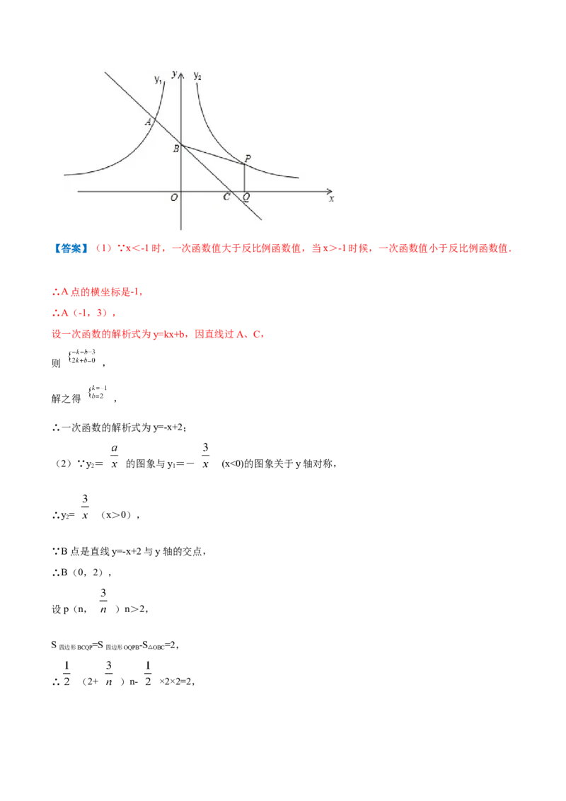 专题15反比例函数的应用（解析版）_北师大初中数学_9上-北师大版初中数学_06专项讲练_挑战压轴题2022-2023学年九年级数学上册压轴题专题精选汇编（北师大版）