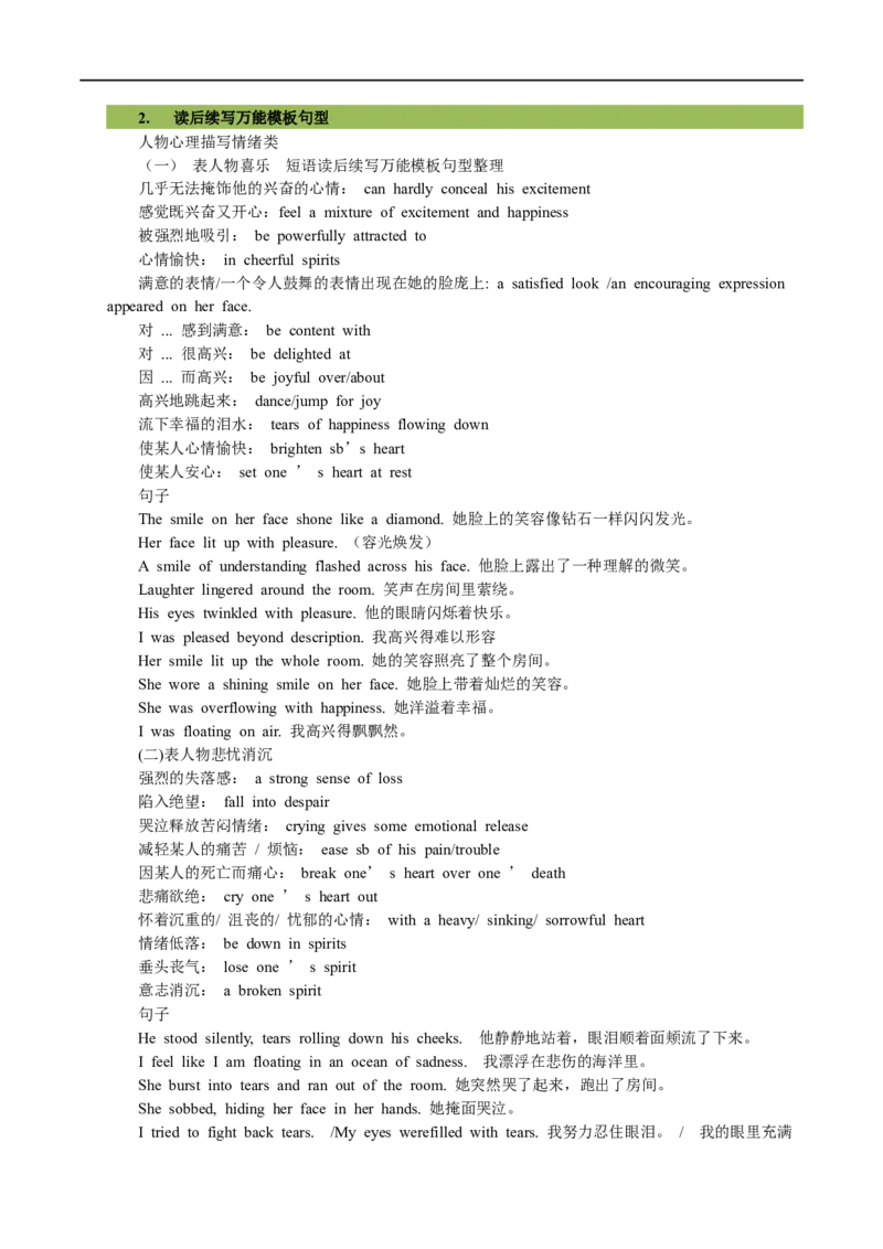 专题28-书面表达之读后续写必备句型与写作思路（二）（解析版）先学先知备考2023年高考英语零轮复习双基必过学与练（通用版）_03高考英语_通用版（老高考）复习资料