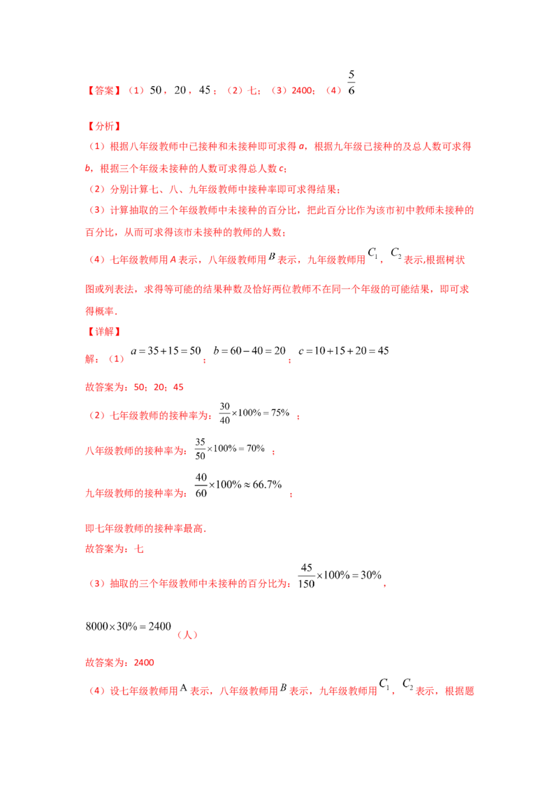 专题19用树状图或表格求概率(重难题型)(解析版)_北师大初中数学_9上-北师大版初中数学_06专项讲练