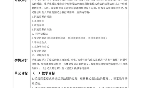 北师大版(2024)七年级下册数学第一章《整式的乘除》大单元教学设计_北师大初中数学_7下-北师大版初中数学_7下-初中数学北师大版（2025春季新版）持续更新_690