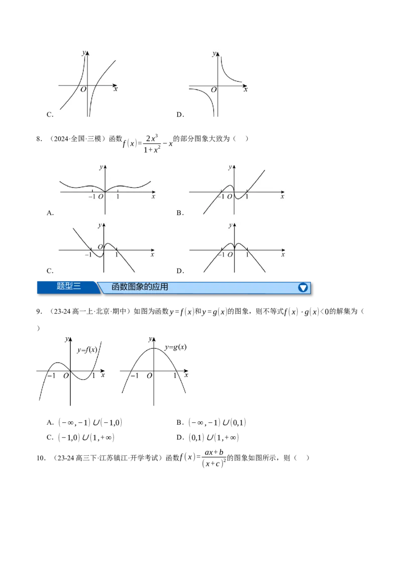 专题2.8函数图象与函数零点问题（练习）（举一反三）（新高考专用）（原卷版）_02高考数学_2025年新高考资料_二轮复习_一、热点题型篇