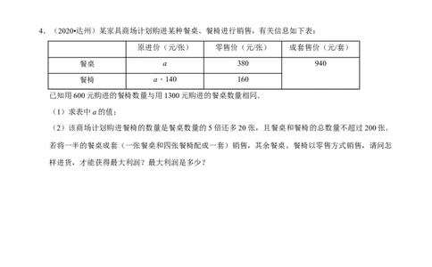专题2.5方案问题与最大利润-八年级数学下学期期末复习宝典（北师大版）（原卷版）_北师大初中数学_8下-北师大版初中数学_旧版-可参考_06专项讲练