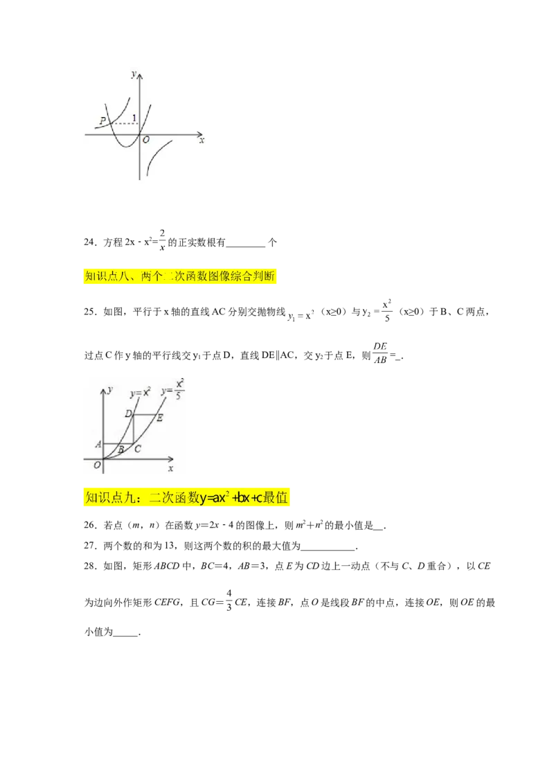专题2.20二次函数的图像与性质知识点分类专项训练（巩固篇）（_北师大初中数学_9下-北师大版初中数学_05习题试卷_1课时练习_同步练习（第2套）