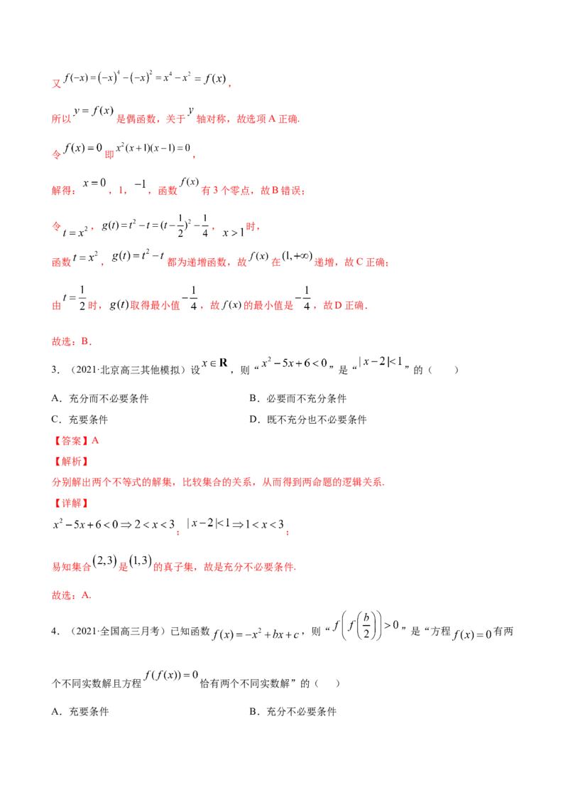 专题2.3二次函数与一元二次方程、不等式2022年高考数学一轮复习讲练测（新教材新高考）（练）解析版_02高考数学_新高考复习资料_2022年新高考资料